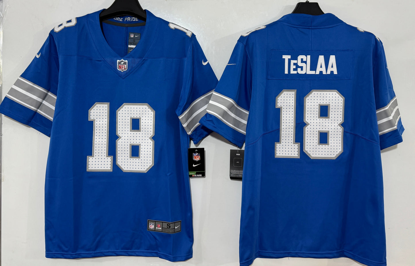 Isaac TeSlaa Blue Detroit Lions Game Player Jersey