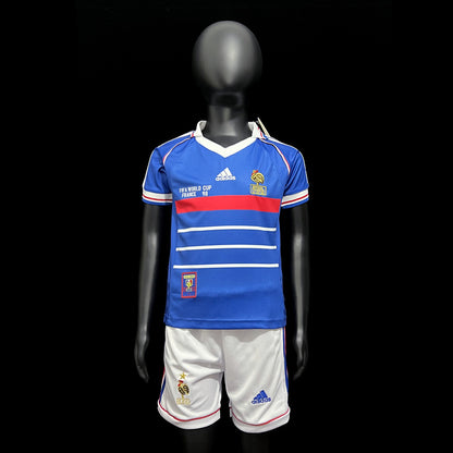 France 1998 Home Kid's Retro Kit (World Cup)