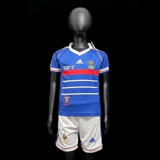 France 1998 Home Kid's Retro Kit (World Cup)