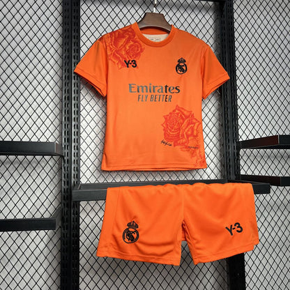 Real Madrid x Y3 23-24 "Orange" Fourth Kid's Kit