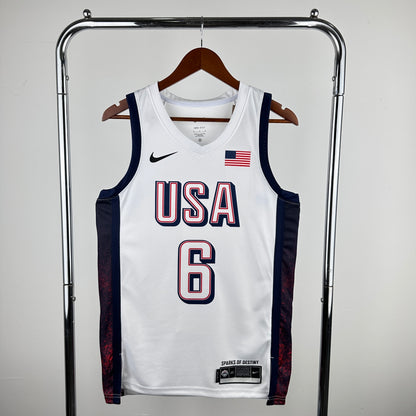 James #6 USA 2024 White Home Limited Jersey