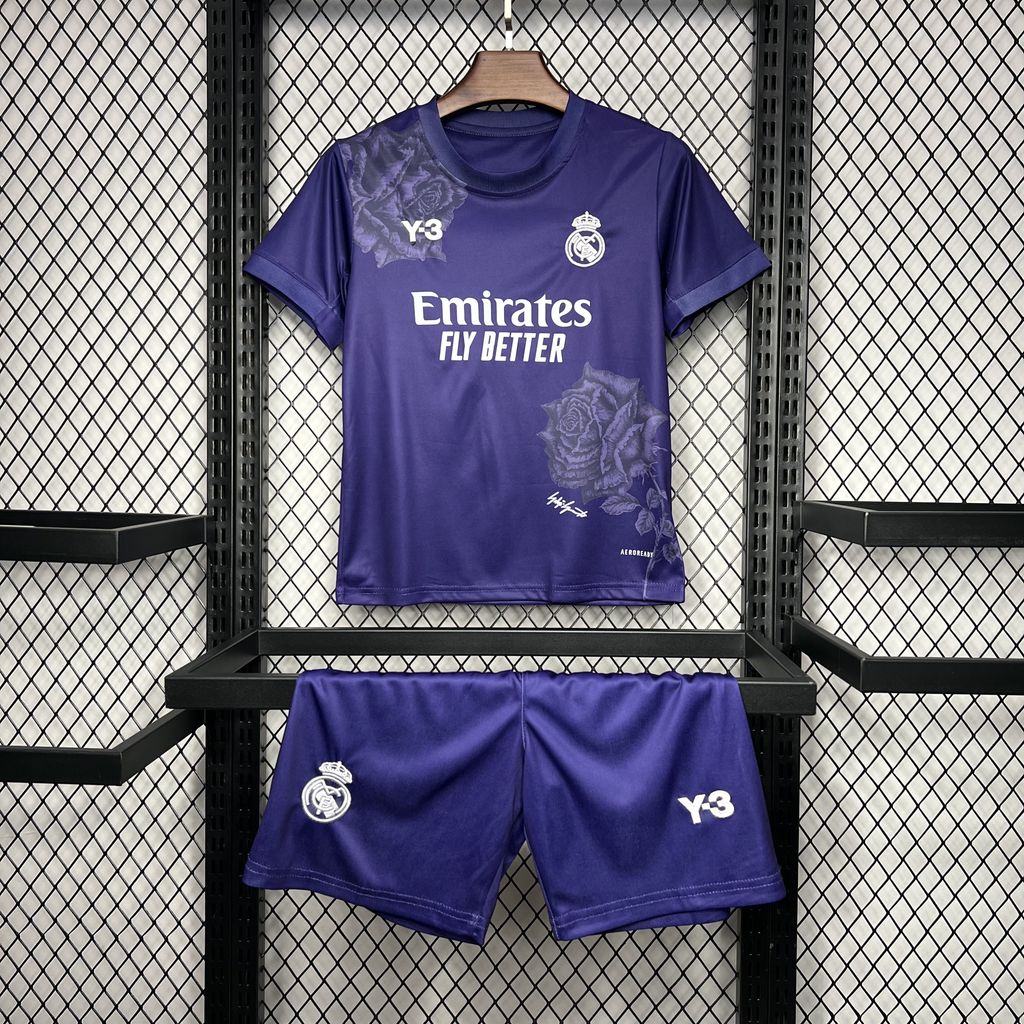 Real Madrid x Y3 24-25 "Purple" Fourth Kid's Kit