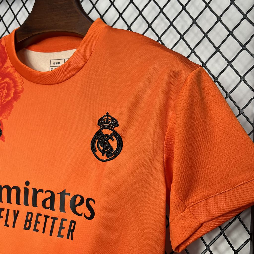 Real Madrid x Y3 23-24 "Orange" Fourth Kid's Kit