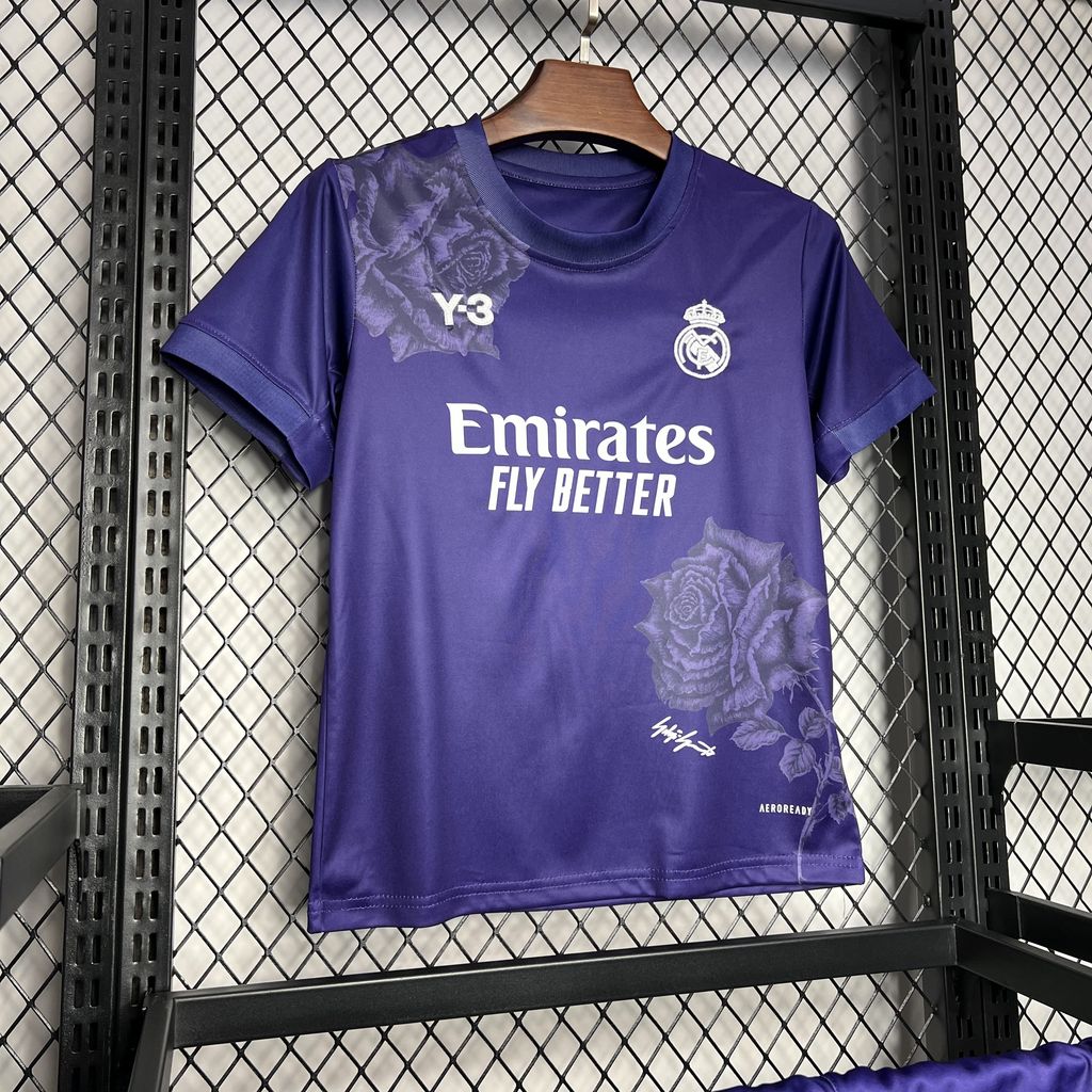 Real Madrid x Y3 24-25 "Purple" Fourth Kid's Kit