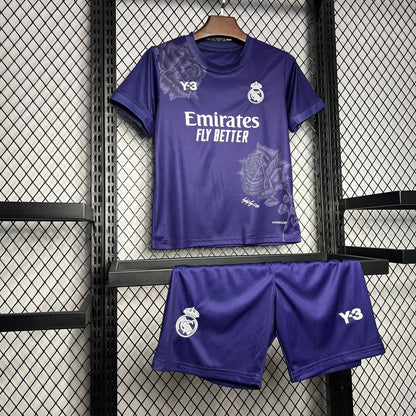 Real Madrid x Y3 24-25 "Purple" Fourth Kid's Kit