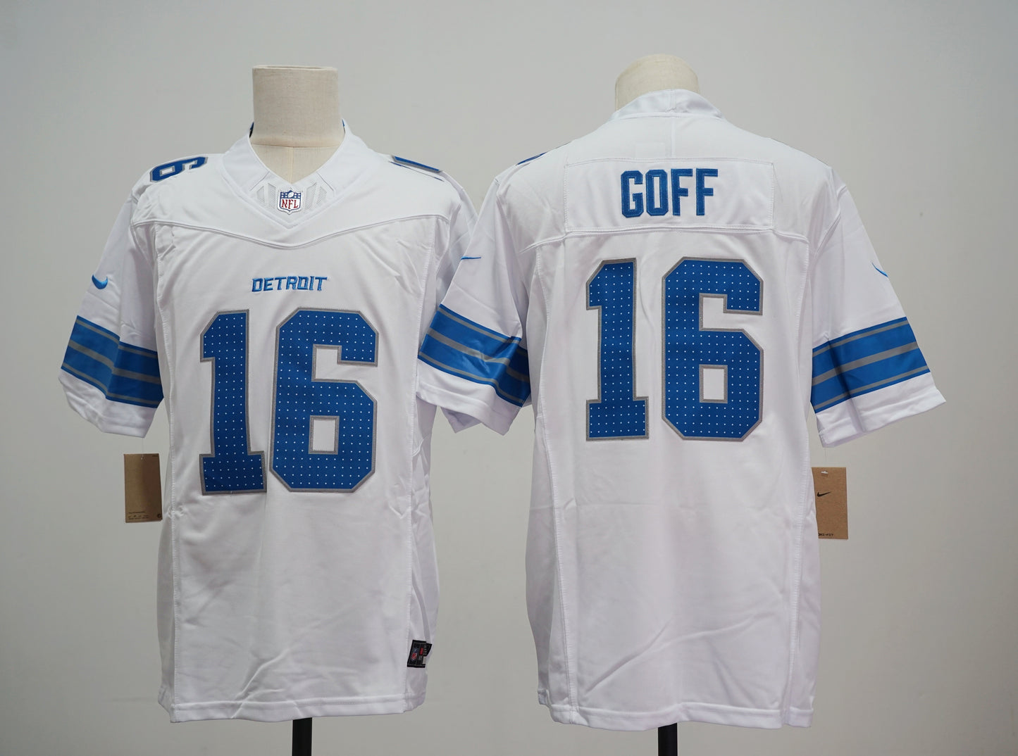 Jared Goff White Detroit Lions Game Jersey
