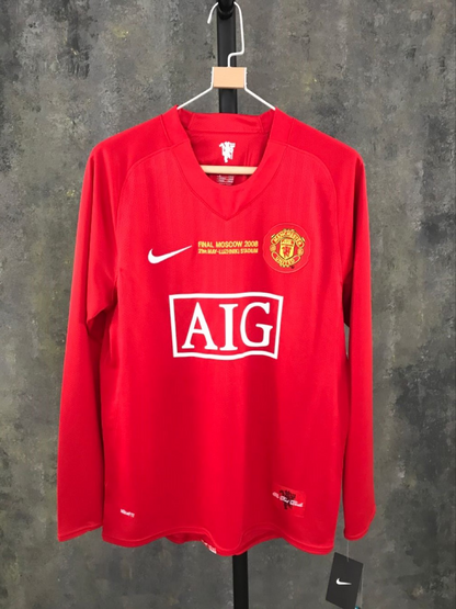 Manchester United 2008 Home Long Sleeve Retro Jersey (UCL)