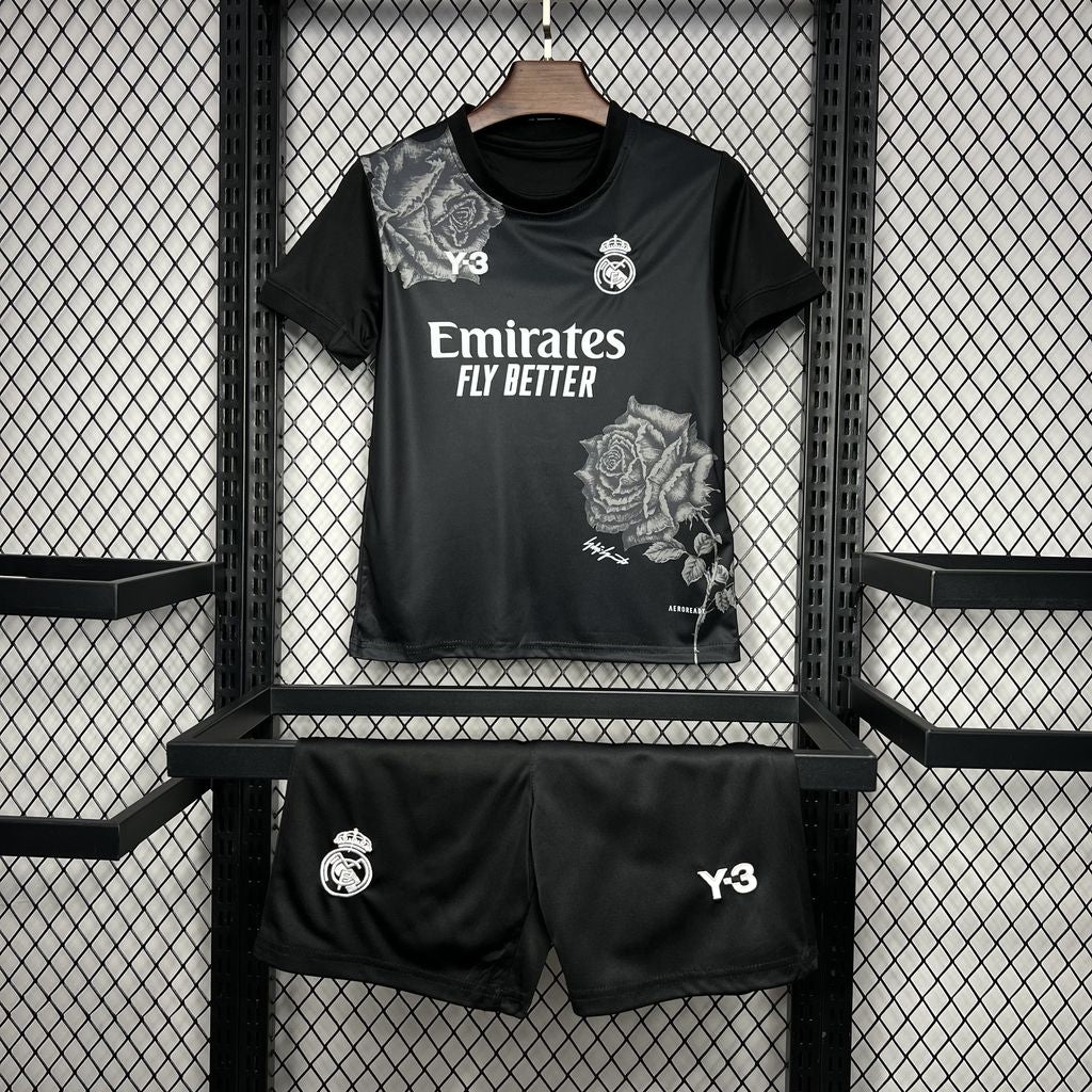 Real Madrid x Y3 23-24 "Black" Fourth Kid's Kit