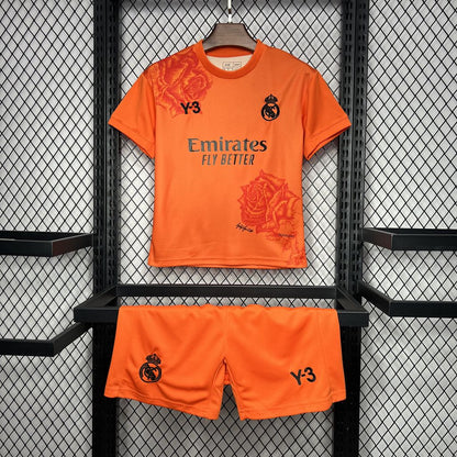 Real Madrid x Y3 23-24 "Orange" Fourth Kid's Kit