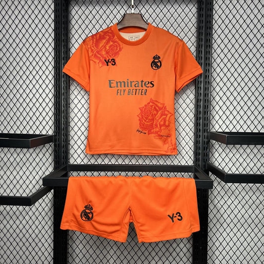 Real Madrid x Y3 23-24 "Orange" Fourth Kid's Kit