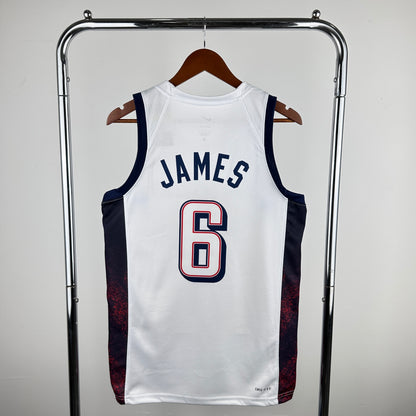 James #6 USA 2024 White Home Limited Jersey